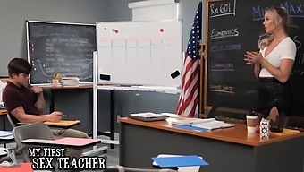 Jordan Maxx, A Blonde Teacher With Natural Tits, Assists Her Student In Achieving Success And Erections In The Classroom