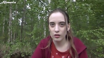 My Girlfriend Gives Me A Blowjob In The Woods And Swallows My Semen