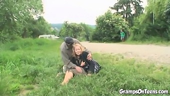 Milf And Grandpa Threesome With Young Teen