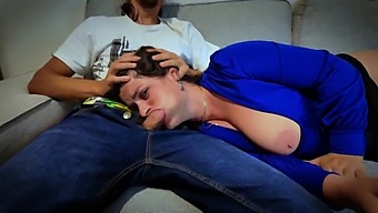Stepson Gives An Amazing Blowjob To Stepmom With Big Natural Tits
